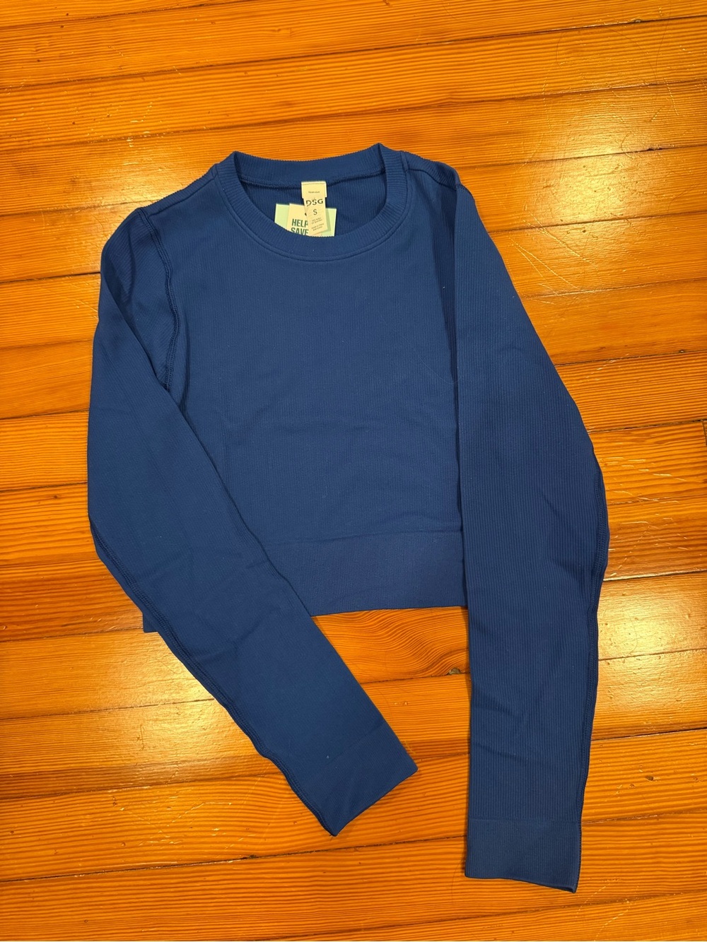 Kids Long-Sleeve Ribbed Top - Blue